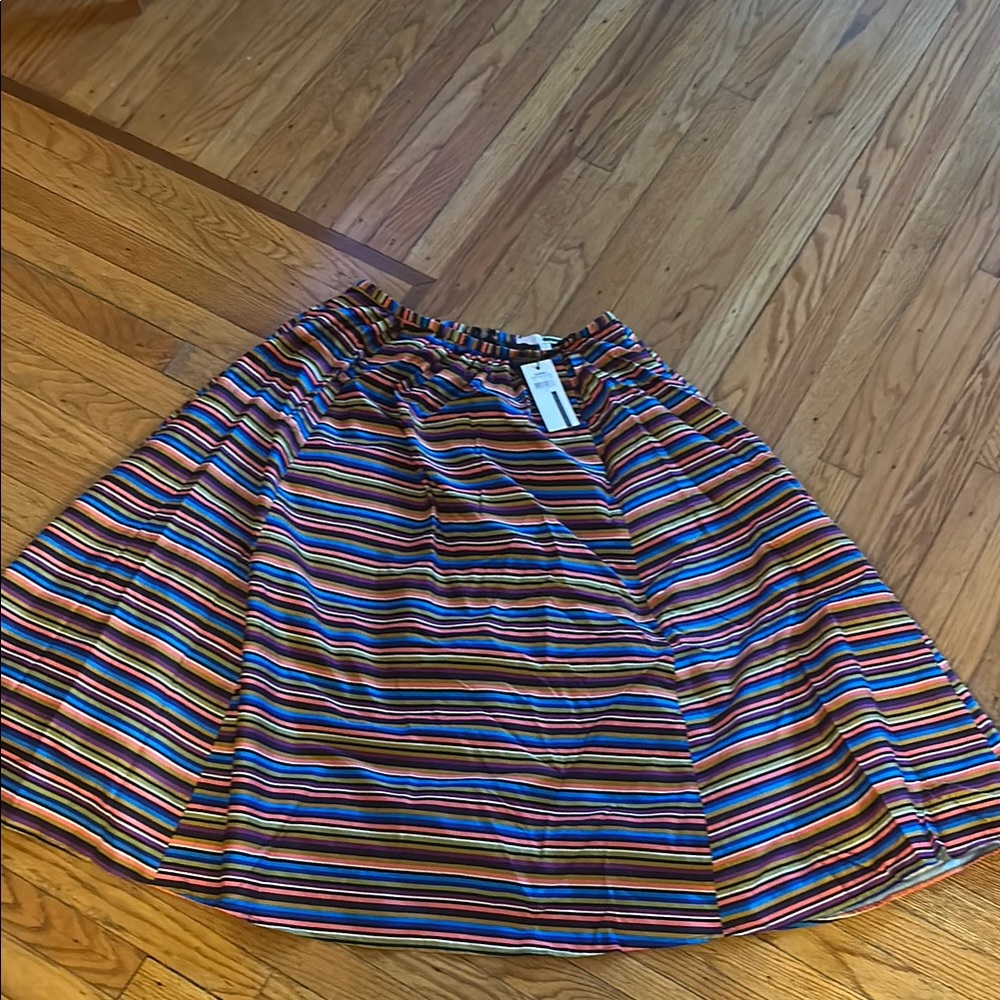 Tracy Reese Multicolor Striped Midi Skirt